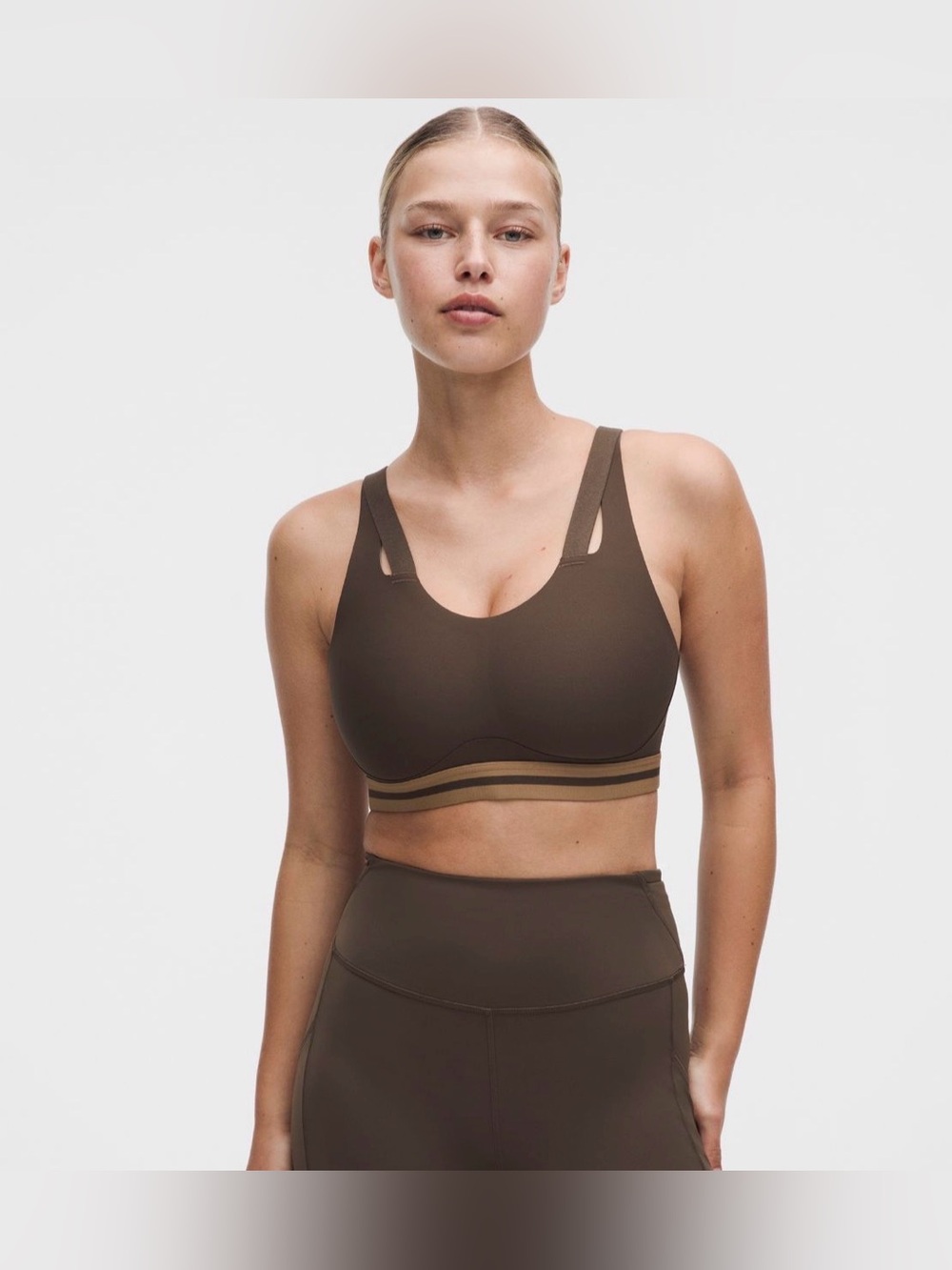 lululemon athletica Levitation Sports Bra - Walnut Crunch / Sand - 36B - NWT